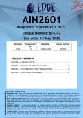  AIN2601 Assignment 6 PORTFOLIO &lpar;ANSWERS&rpar; Semester 1 2025 - DISTINCTION GUARANTEED