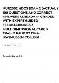 NUR2502 MDC3 EXAM 2  &lpar;ACTUAL &rpar; 100 QUESTIONS AND CORRECT ANSWERS ALREADY A&plus; GRADED WITH EXPERT GUIDED FEEDBACK&vert;MDC3 3 MULTIDIMENSIONAL CARE 3 EXAM 2 KAHOOT FINAL &vert;RASMUSSEN COLLEGE