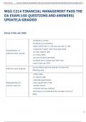 WGU C214 FINANCIAL MANAGEMENT PASS THE  OA EXAM&vert;160 QUESTIONS AND ANSWERS&vert;  UPDATE&vert;A GRADED WGU C214 FINANCIAL MANAGEMENT PASS THE  OA EXAM&vert;160 QUESTIONS AND ANSWERS&vert;  UPDATE&vert;A GRADED 
