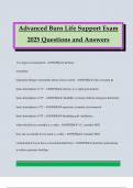 Advanced Burn Life Support Exam 2025 Questions and Answers