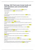 Biology 152 Final exam Actual study set with Questions and correct&sol;verified Answers