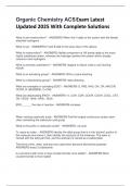 Organic Chemistry ACS Exam Latest Updated 2025 With Complete Solutions