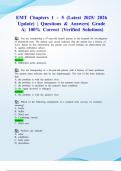 EMT Chapters 1 &ndash; 5 &lpar;Latest 2025&sol; 2026 Update&rpar; &vert; Questions & Answers&vert; Grade A&vert; 100&percnt; Correct &lpar;Verified Solutions&rpar;