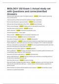 BIOLOGY 152 Exam 1 Actual study set with Questions and correct&sol;verified Answers