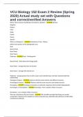 VCU Biology 152 Exam 2 Review &lpar;Spring 2020&rpar; Actual study set with Questions and correct&sol;verified Answers