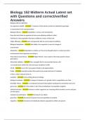 Biology 152 Midterm Actual Latest set with Questions and correct&sol;verified Answers