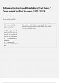 Colorado Contracts and Regulations Final Exam &sol; Questions & Verified Answers&comma; 2025 &sol; 2026&period;