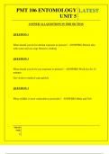  PMT 106 ENTOMOLOGY UNIT 5 QUESTIONS AND ANSWERS 2025