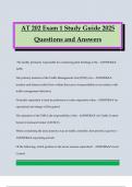 AT 202 Exam 1 Study Guide 2025 Questions and Answers