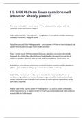HS 3400 Midterm Exam questions well answered already passed