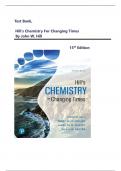 Test Bank For Hill's Chemistry For Changing Times  By John W&period; Hill &comma; 15th Edition All Chapters Included&vert;&vert; Complete Guide A&plus;
