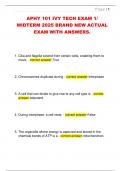 APHY 101 IVY TECH EXAM 1&sol;  MIDTERM 2025 BRAND NEW ACTUAL  EXAM WITH ANSWERS&period;