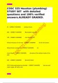 COSC 325 Houston &lpar;plumbing&rpar;  STUDY SET  with detailed questions and 100&percnt; verified answers&period;ALREADY GRADED&period;