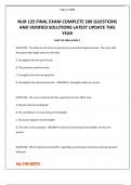 NUR 125 FINAL EXAM COMPLETE 500 QUESTIONS AND VERIFIED SOLUTIONS LATEST UPDATE THIS YEAR