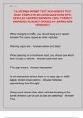 CALIFORNIA PERMIT TEST 2025 NEWEST TEST  BANK COMPLETE 500 EXAM QUESTIONS WITH  DETAILED VERIFIED ANSWERS &lpar;100&percnt; CORRECT  ANSWERS&rpar; &sol;ALREADY GRADED A&plus;&sol; BRAND NEW  VERSION&excl;&excl;&excl;&excl;