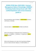 NCMA CPCM Quiz 2025&sol;2026- Contract Management Body of Knowledge &lpar;CMBOK&rpar; Full Study Guide &vert;Actual Exam with 100&percnt; verified Questions and correct Answers&vert; grade A&plus;