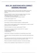 BIOC 201 QUESTIONS WITH CORRECT  ANSWERS PROVIDED