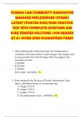 Florida Cam &lpar;Community Association Manager Prelicensure Course&rpar; LATEST UPDATED 2025&sol;2026 Practice Test WITH COPMPLETE QUESTIONS AND SURE VERIFIED SOLUTIONS 100&percnt; GRADED AT A&plus; SCORE SURE GUARANTEED PASS&excl;&excl;