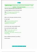 CAFCA Basic Questions and Correct Answers&sol; Latest  Update &sol; Already Graded