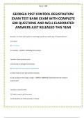GEORGIA PEST CONTROL REGISTRATION EXAM TEST BANK EXAM WITH COMPLETE 680 QUESTIONS AND WELL ELABORATED ANSWERS JUST RELEASED THIS YEAR