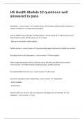 HS Health Module 12 questions well answered to pass