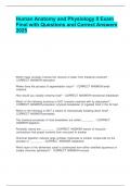 Human Anatomy and Physiology II Exam Final with Questions and Correct Answers 2025&period;