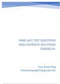 MNB 1601 Test Questions and Complete Solutions Graded A&plus;