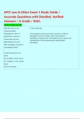  LPCC Law & Ethics Exam 1 Study Guide &sol; Accurate Questions with Detailed&comma; Verified Answers &sol; A Grade &sol; 2025&period; 