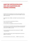 AANP FNP CERTIFICATION EXAM  2023-2024 &lpar;QUESTIONS AND  VERIFIED ANSWERS&rpar;