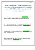 CWB CODES AND STANDARDS &lpar;practice test questions&rpar; study guide review&semi; actual exam with 100&percnt; verified questions and correct answers&vert;
