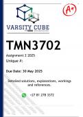 TMN3702 Assignment 2 &lpar;ANSWERS&rpar; 2025 - DISTINCTION GUARANTEED