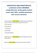 ORTHOTICS AND PROSTHETICS combined written BOARDS&semi; comprehensive study guide &vert;actual exam with 100&percnt; verified questions and correct answers
