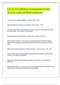 US & GA History Exemption Exam &lpar;UGA&rpar; with verified solutions 