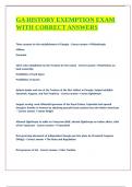 GA HISTORY EXEMPTION EXAM WITH CORRECT ANSWERS