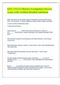 KSU US GA History Exemption Newest exam with verified detailed solutions 