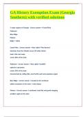 GA History Exemption Exam &lpar;Georgia Southern&rpar; with verified solutions