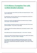 UGA History Exemption Test with verified detailed solutions