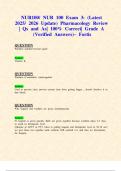 NUR100&sol; NUR 100 Exams 3&colon; &lpar;Latest 2025&sol; 2026 Updates STUDY BUNDLE WITH COMPLETE SOLUTIONS&rpar; Pharmacology &vert; Qs and As&vert; 100&percnt; Correct&vert; Grade A &lpar;Verified Answers&rpar;&ndash; Fortis