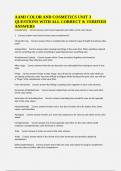 AAMI COLOR AND COSMETICS UNIT 3 QUESTIONS WITH ALL CORRECT & VERIFIED ANSWERS