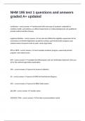 NHM 195 test 1 questions and answers graded A&plus; updated