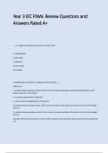 Year 3 IEC FINAL Review Questions and Answers Rated A&period;