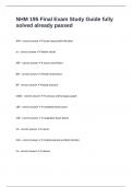 NHM 195 Final Exam Study Guide fully solved already passed