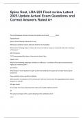 Spine final&comma; LRA 223 Final Questions & 100&percnt; Verified Correct Answers with complete solutions &lbrack;Latest update 2025&sol;2026&rsqb;