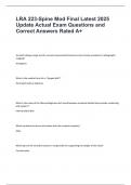 LRA 223-Spine Mod Final QUESTIONS AND CORRECT ANSWERS &lpar;2025 &sol; 2026&rpar; GRADED A&plus; 100&percnt; GUARANTEE DISTINCTION&period;