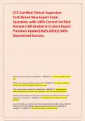 CCS Certified Clinical Supervisor Test&vert;Brand New Expert Exam Questions with 100&percnt; Correct Verified Answers&vert;All Graded A&plus;&vert;Latest Expert Premium Update&lpar;2025-2026&rpar;&vert;100&percnt; Guaranteed Success&period;