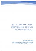 WST 371 Module 1 Terms Questions and Complete Solutions Graded A&plus;