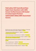  Field safety CSST Exam&vert;Brand New Expert Exam Questions with 100&percnt; Correct Verified Answers&vert;All Graded A&plus;&vert;Latest Expert Premium Update&lpar;2025-2026&rpar;&vert;100&percnt; Guaranteed Success&period;