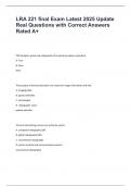 LRA 221 final Exam Latest 2025 Update Real Questions with Correct Answers Rated A&period;