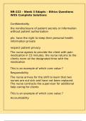 NR 222 &sol; NR222 Chamberlain College Of Nursing -NR-222 - Week 3 Edapts &ndash; Ethics Questions With Complete Solutions