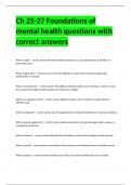 Ch 25-27 Foundations of mental health questions with correct answers